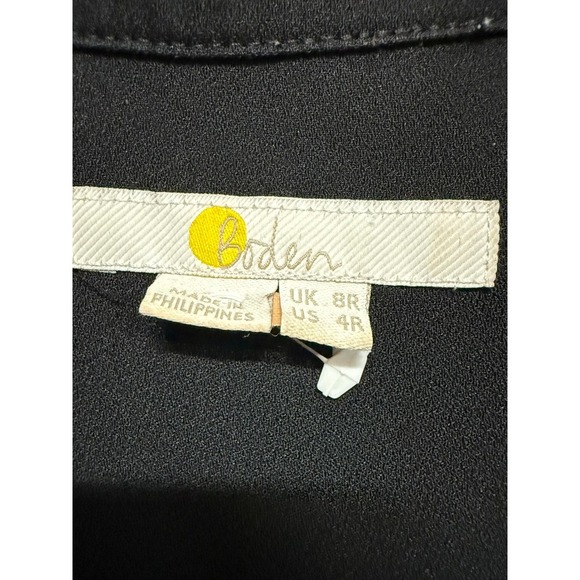 Boden Solid Black Zada Jumpsuit Long Sleeve Button Zipper Size US 4R UK 8R - Picture 8 of 8